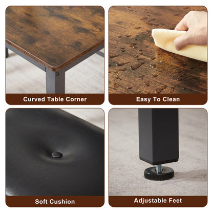 Dining Table Set, Industrial Style Dining Table And Kitchen Chairs ShopWithASmile.com