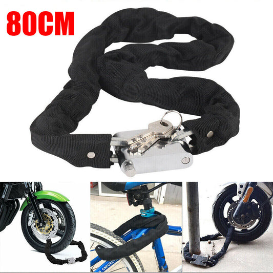 80CM Metal Motorbike Motorcycle Bicycle Heavy Duty Chain Lock Padlock Bike Cycle ShopWithASmile7.com