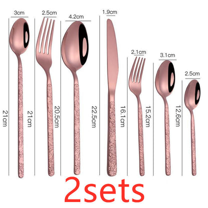 Embossed Textured Handle Steak Cutlery Western Cutlery ShopWithASmile7.com
