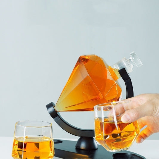 Whiskey Wine Set Suit Diamond Type Wine Bottle Wine Glass Borosilicate Glass Wine Pourer