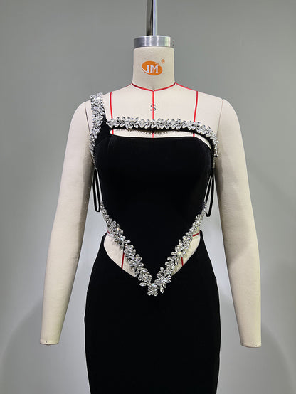 Diamond Band One Shoulder Irregular Dress