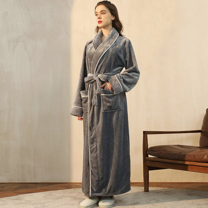 Thickened Pineapple Flannel Couple Nightgown Fashion