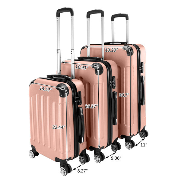 3-in-1 Portable ABS Trolley Case ShopWithASmile7.com