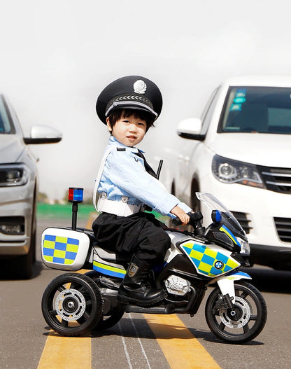 Children's Electric Police Lamp Rechargeable Motorcycle ShopWithASmile7.com