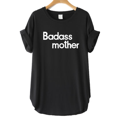 Letter Print Badass Mother Short Sleeve T-Shirt