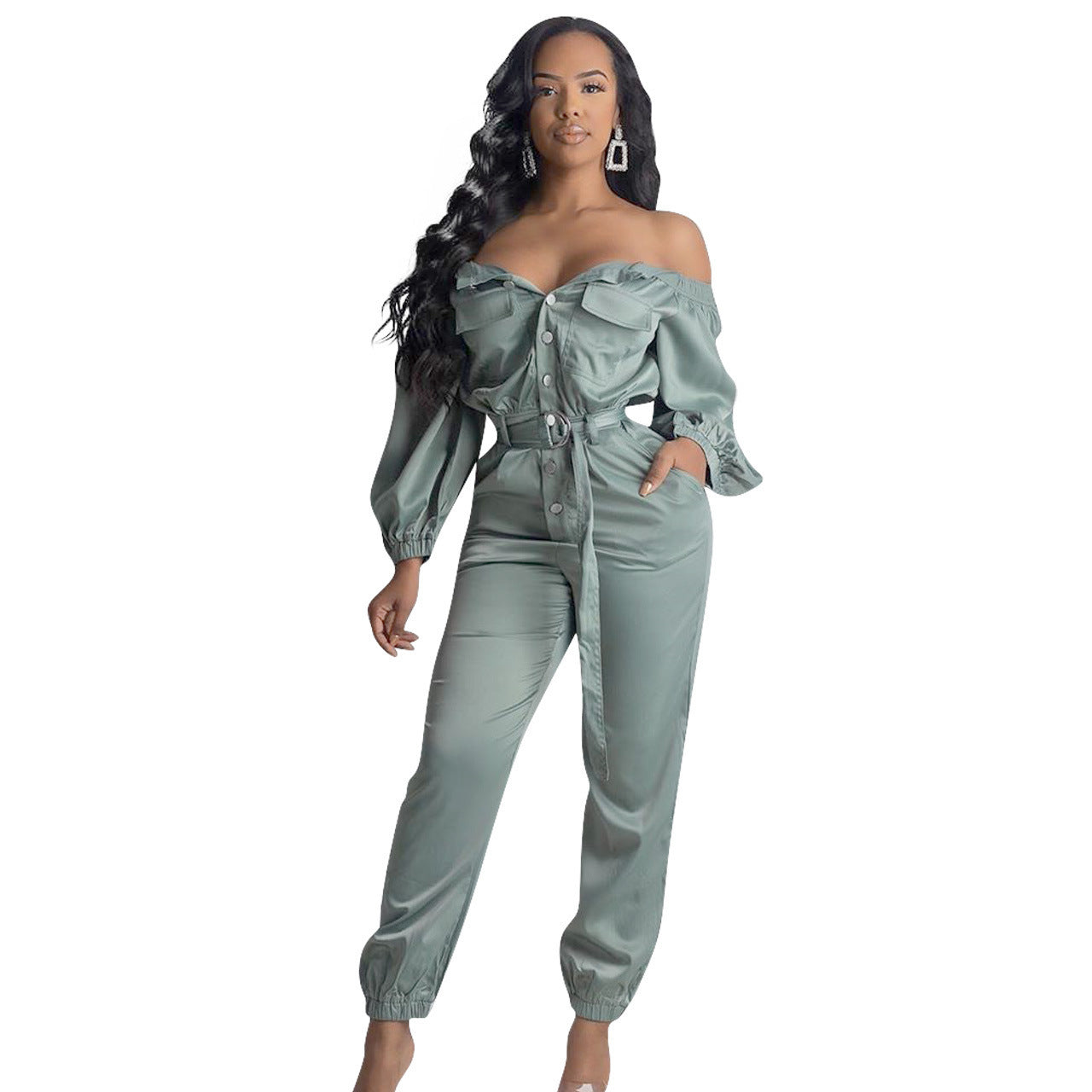 Women's Streetwear Sexy Off Shoulder Jumpsuit ShopWithASmile7.com