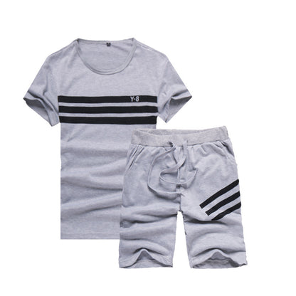 New Men's Short-sleeved T-shirt Suit