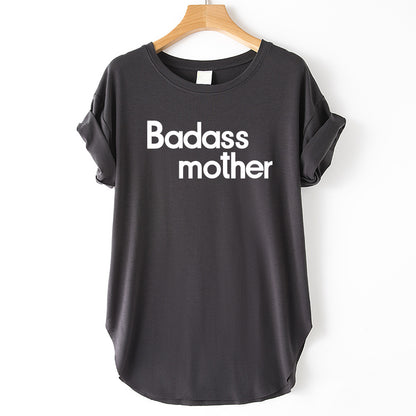 Letter Print Badass Mother Short Sleeve T-Shirt