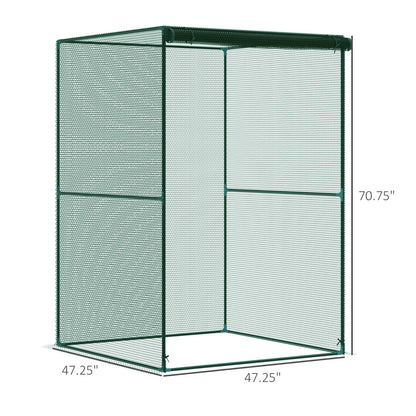 Outsunny 4' X 4' Crop Cage, Plant Protection Tent With Zippered Doors For Vegetable Garden, Backyard