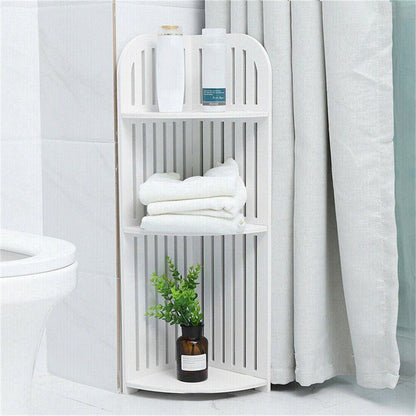 3 Tier Corner Bath Shelf Shower Caddy Storage Rack Unit Organiser Stand White UK ShopWithASmile.com