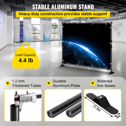 VEVOR 10 X 8 Ft Backdrop Banner Stand Adjustable Height And Width Newest Step And Repeat For Trade Show Wall Exhibitor Photo Booth Background