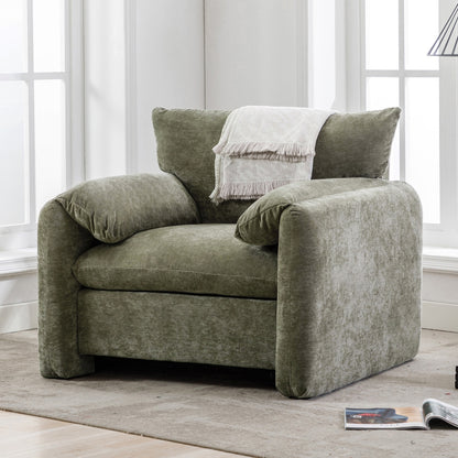 Modern Style Chenille Oversized Armchair Lounge Sofa 38.6'' W For Living Room