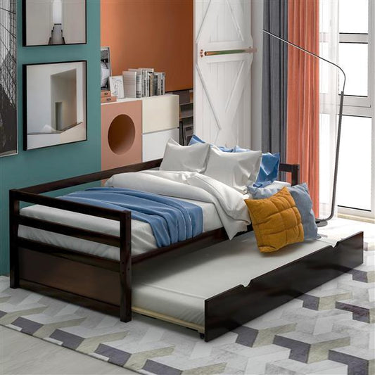 Sofa Bed With Roller Frame Set, Double Size, Espresso Colour