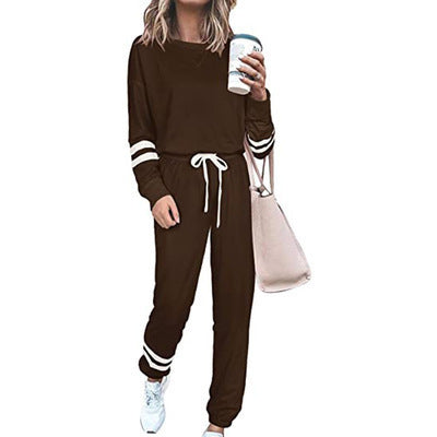 Women's Clothing Plus Size Loose-fitting Solid Color Long Sleeves Casual Suit ShopWithASmile7.com