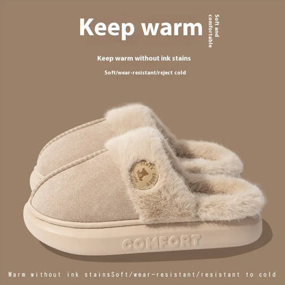 New Plush Slippers For Women Men Winter Warm Home Slipper Indoor Thick-soled Fleece Shoes My Store