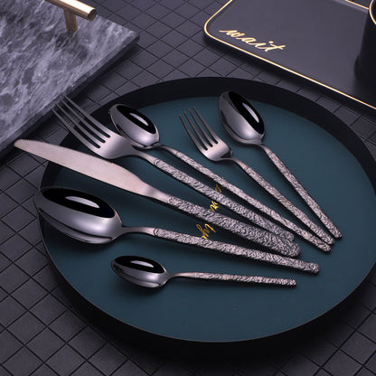 Embossed Textured Handle Steak Cutlery Western Cutlery ShopWithASmile7.com